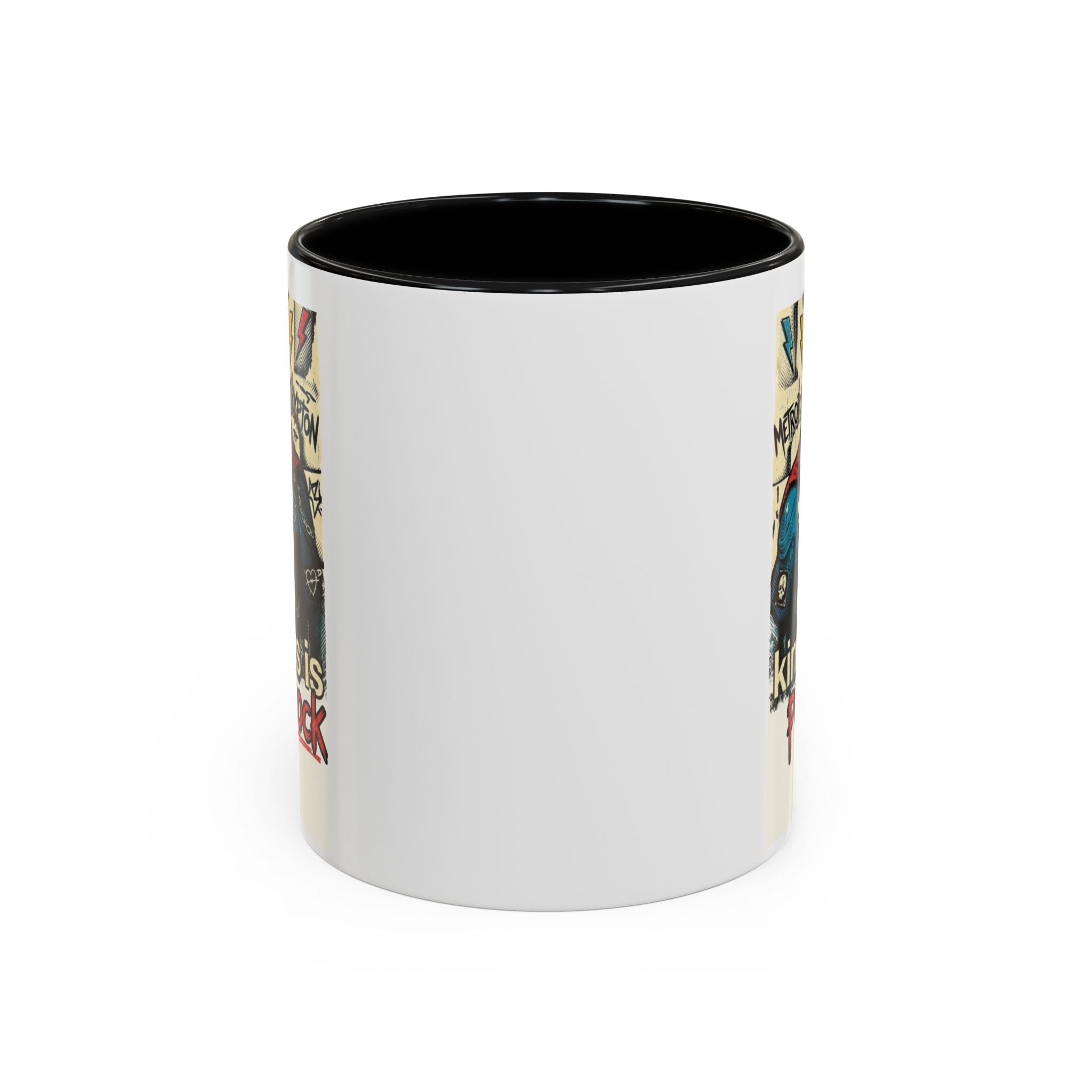 Copy of Kindness Is Punk Rock Superman Accent Coffee Mug — Retro Superhero Graphic (11oz/15oz)