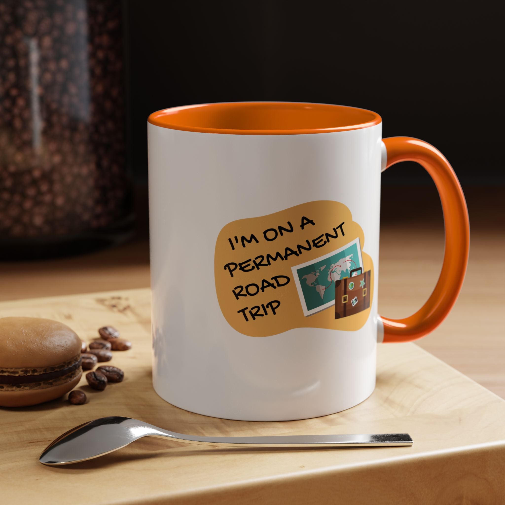 I'm on a Permanent Road Trip Vacation Travel Accent Coffee Mug  (11oz/15oz)