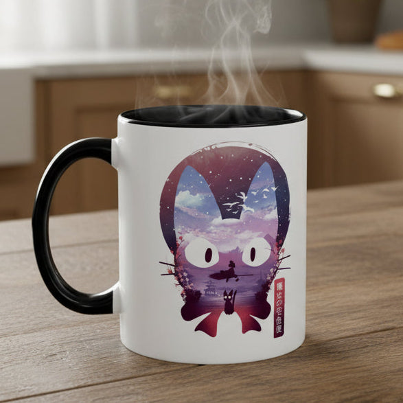 Mug with anime character design on a white background